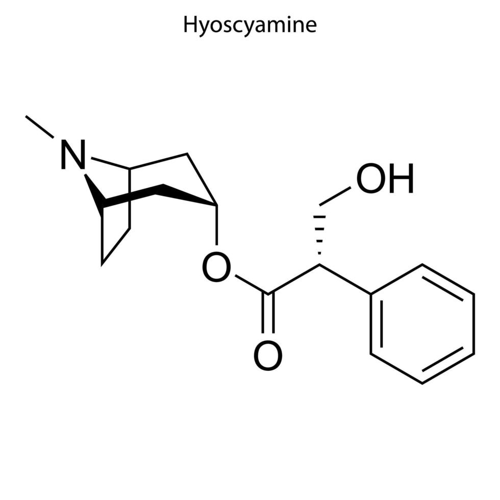 Skeletal formula of chemical molecule. vector