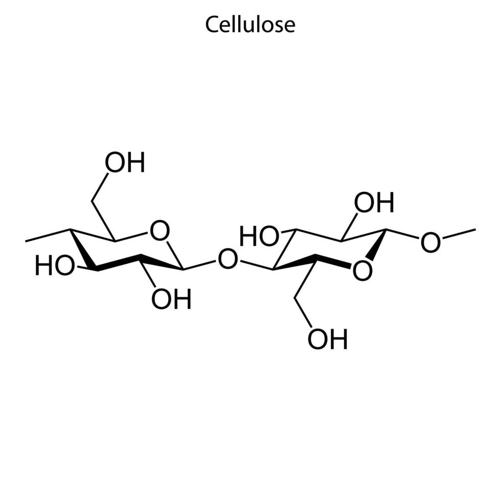Skeletal formula of chemical molecule. vector