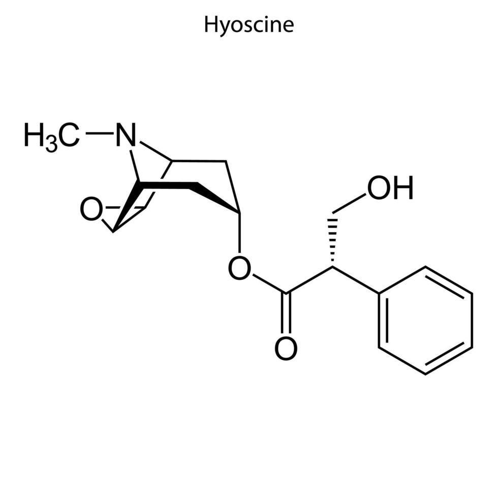 Skeletal formula of chemical molecule. vector