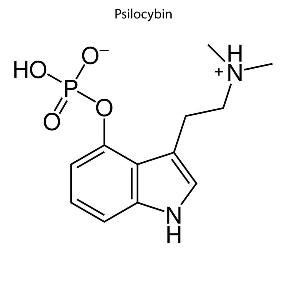 Skeletal formula of chemical molecule. vector