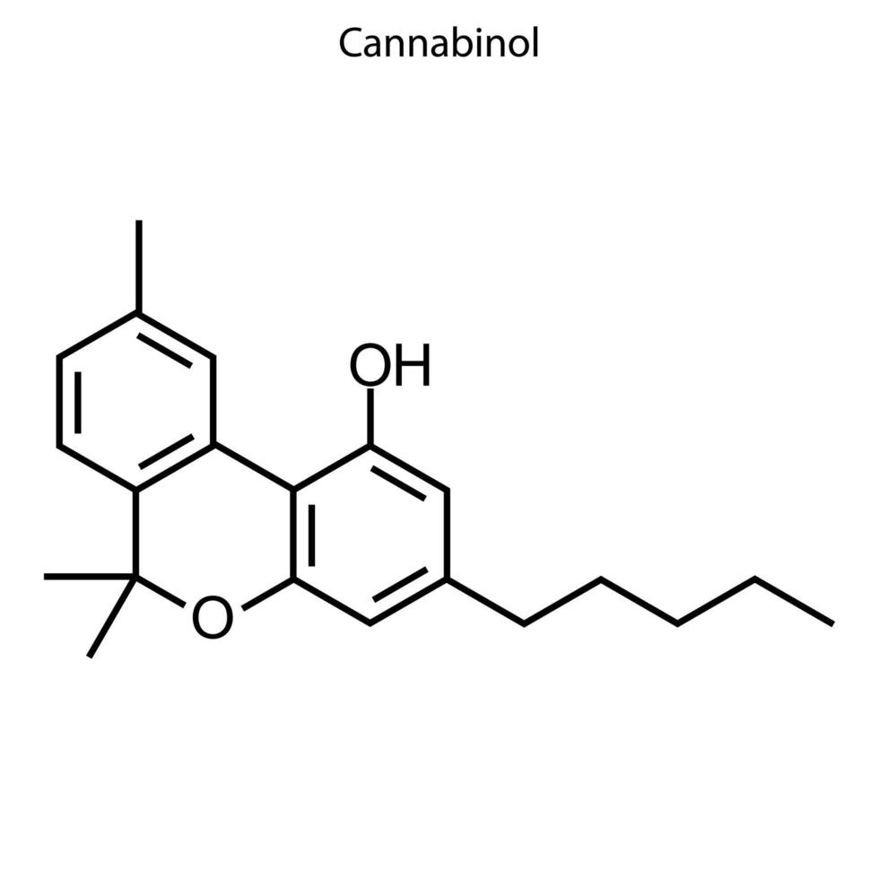 fórmula esquelética de la molécula química. vector