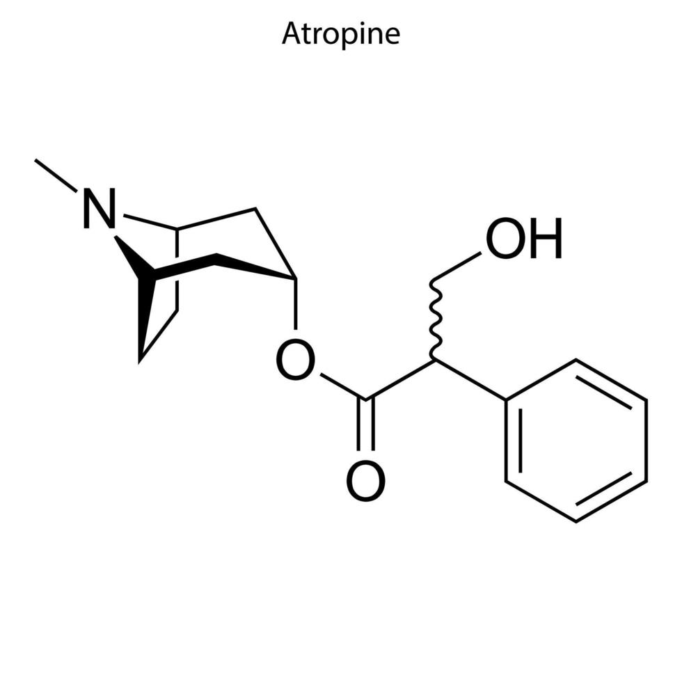 Skeletal formula of chemical molecule. vector