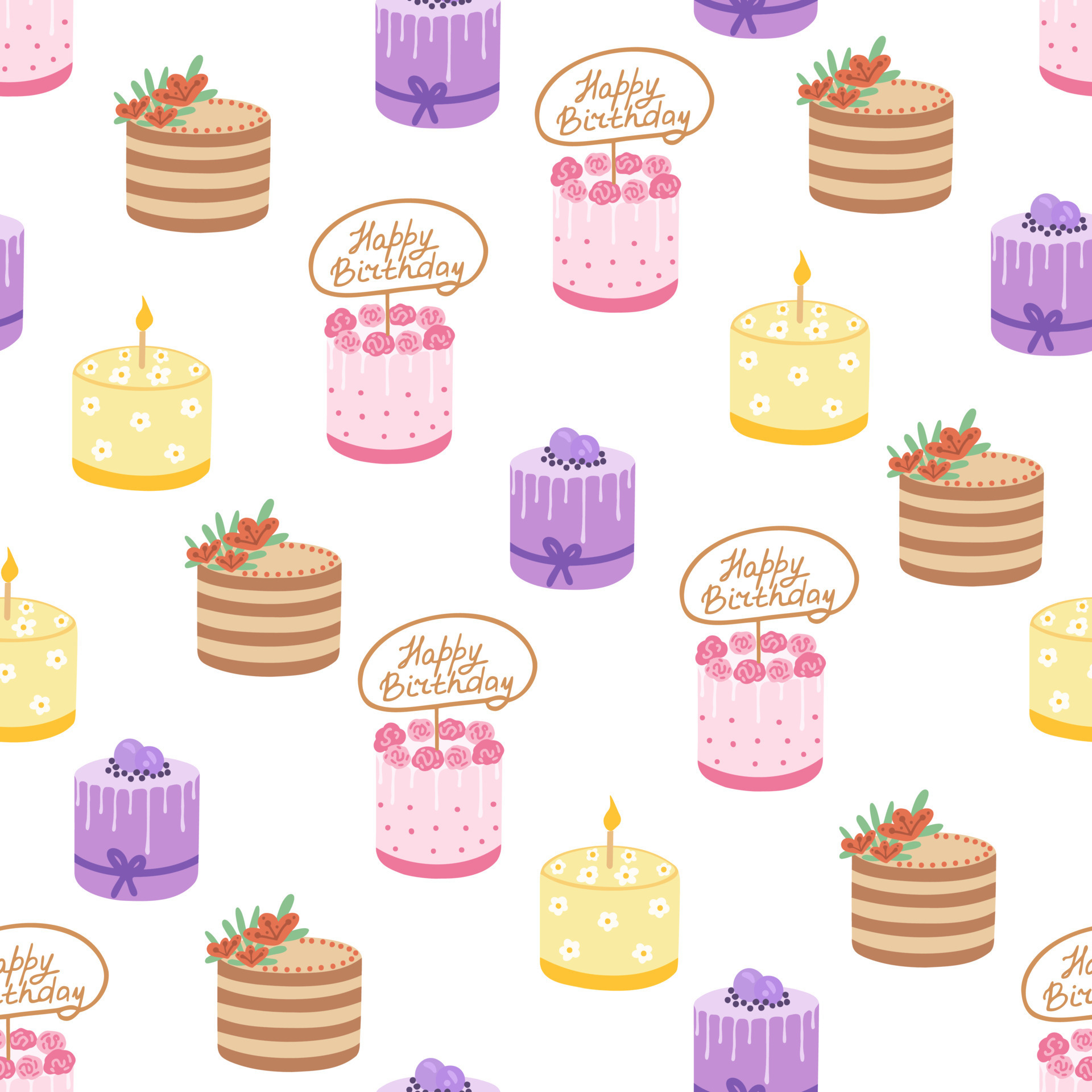 Seamless chocolate cakes pattern | Stock vector | Colourbox