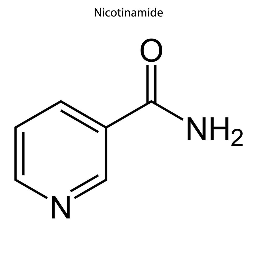 Skeletal formula of molecule. vector