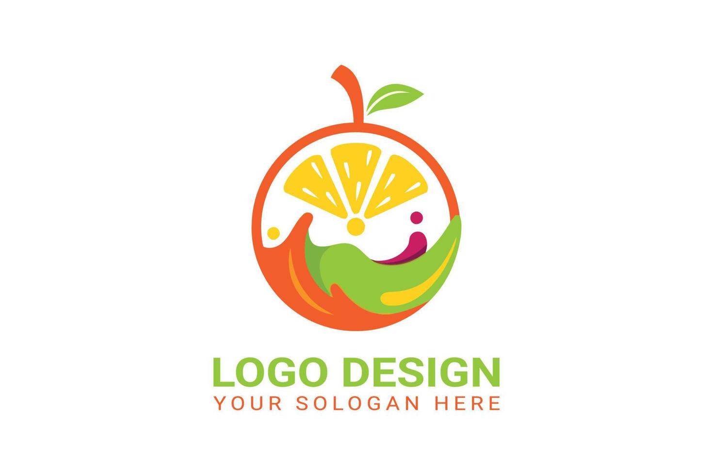 plantilla de vector de diseño de logotipo naranja