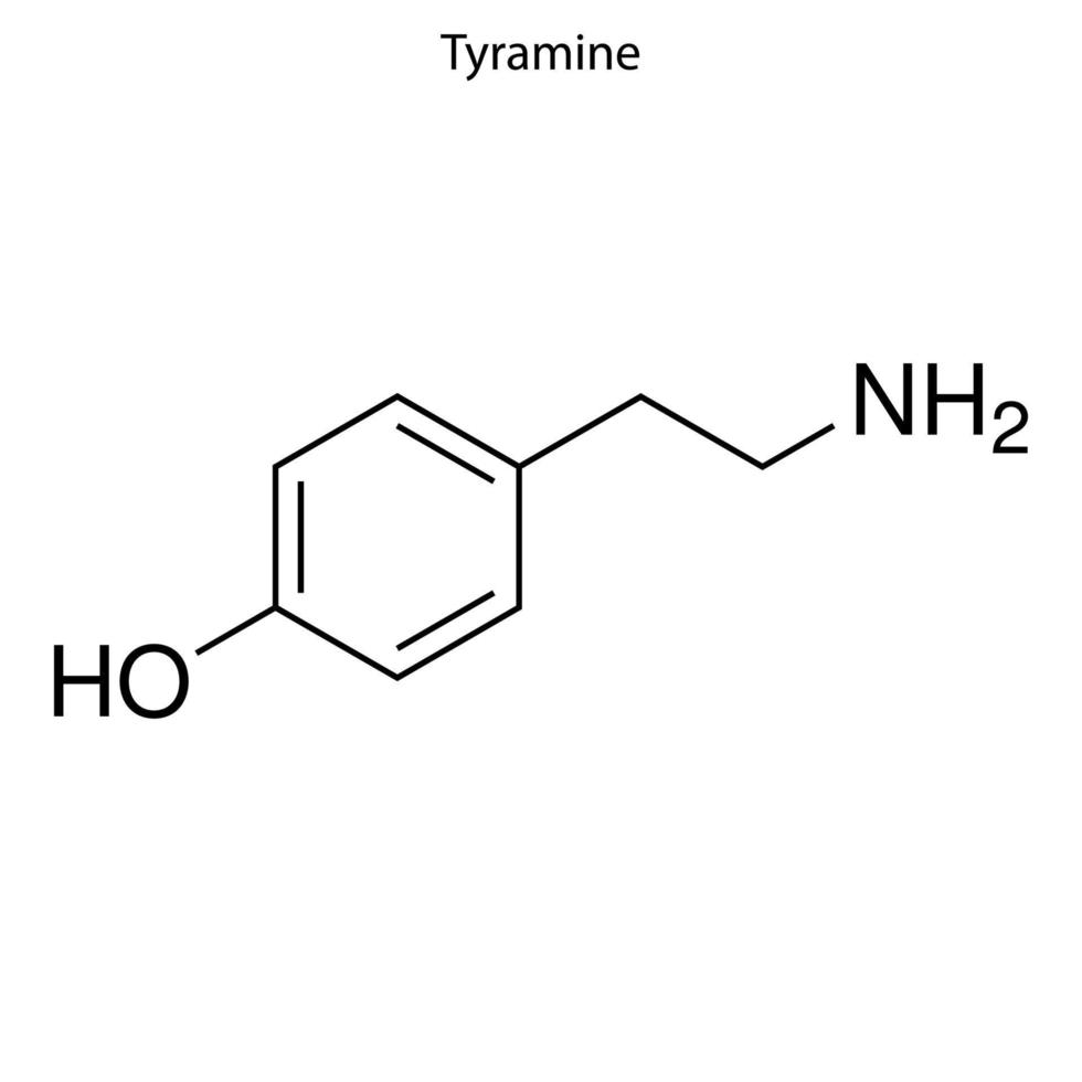 Skeletal formula of chemical molecule. vector