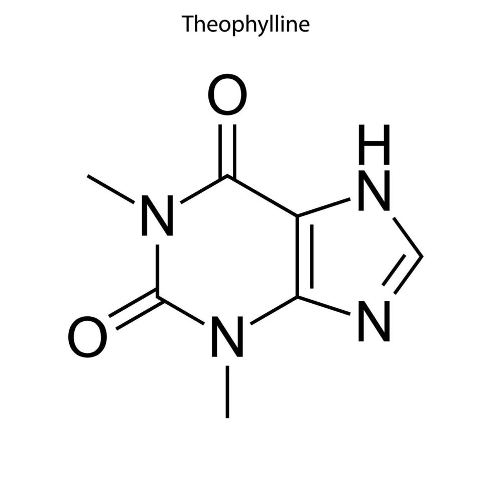 Skeletal formula of chemical molecule. vector