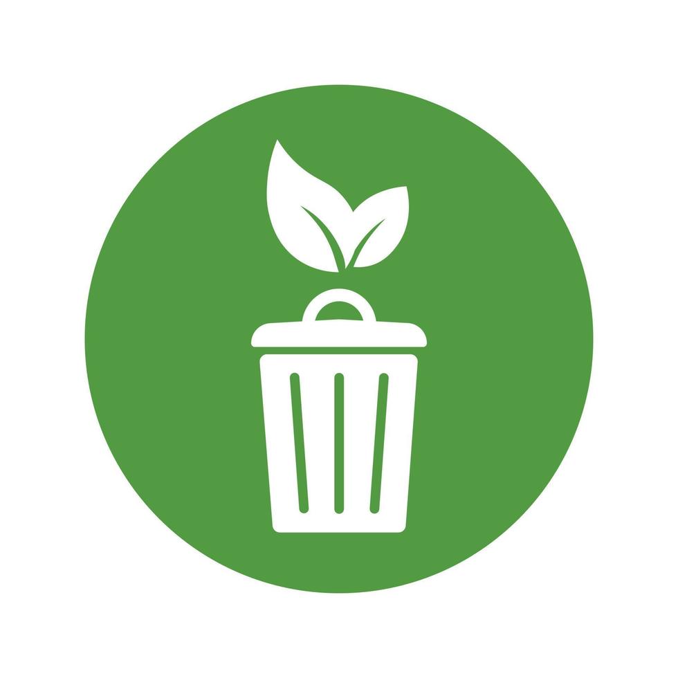 Trashcan simple icon Bio eco symbol for web and business vector