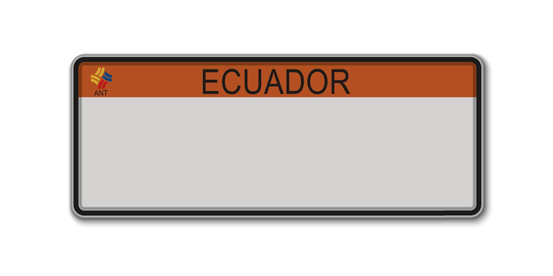Car number plate. vector