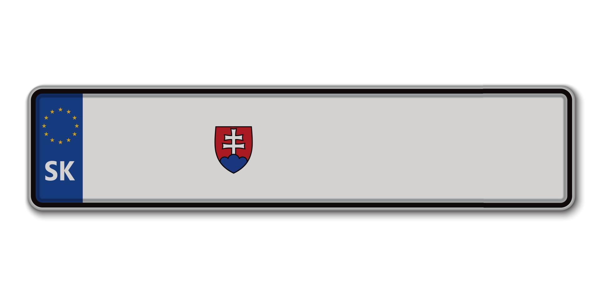 Car number plate vector