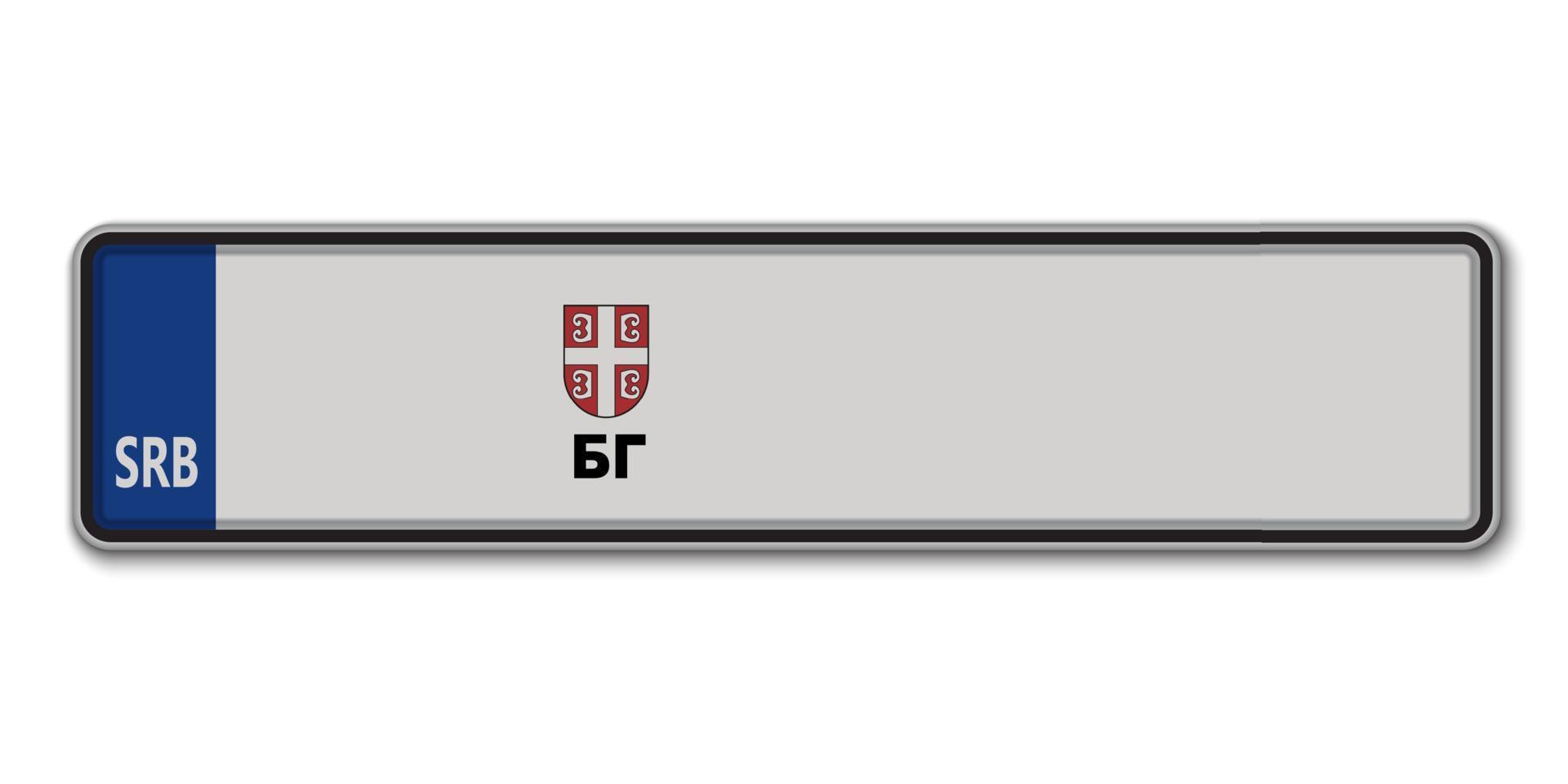 Car number plate vector