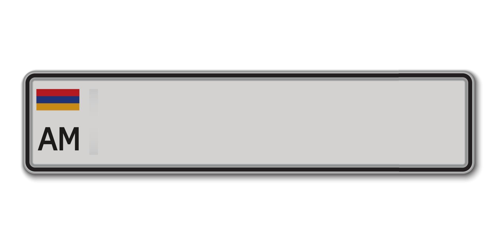 Car number plate vector