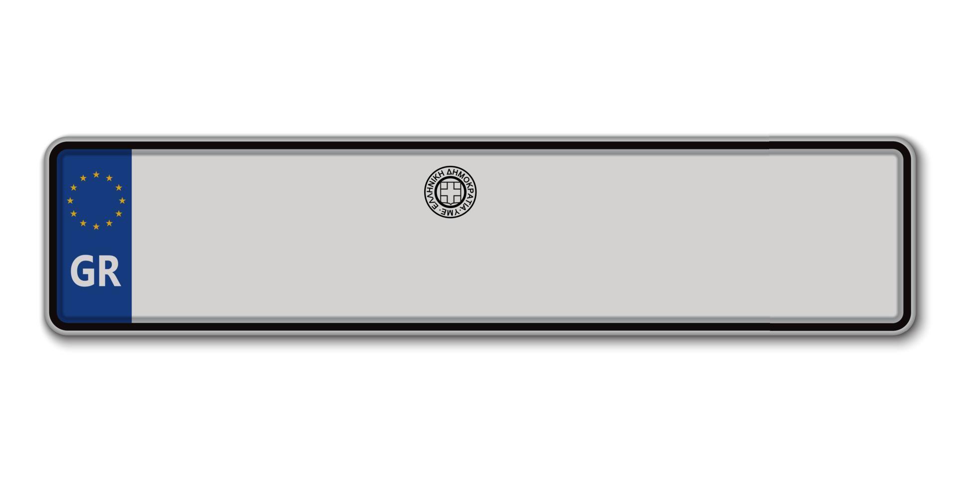 Car number plate vector