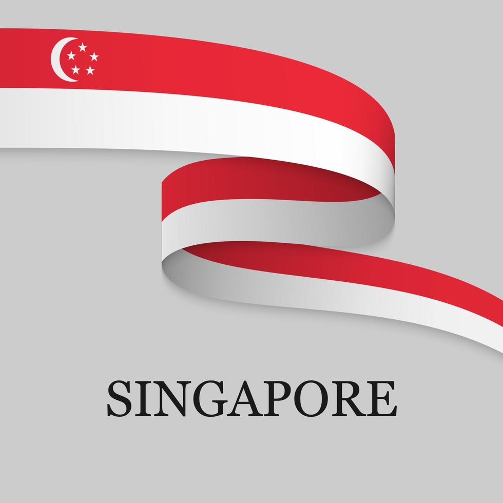 Waving ribbon or banner with flag vector