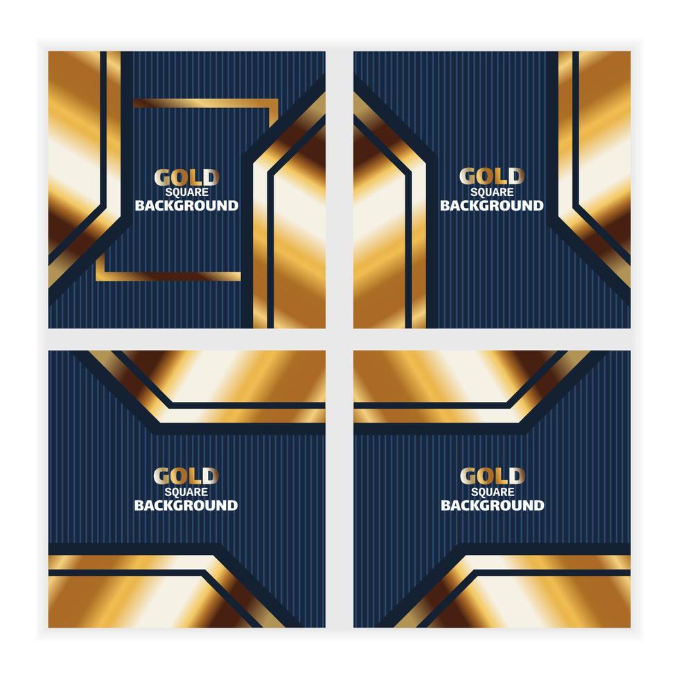 gold abstract square background banner with circle gold color creative digital light modern vector