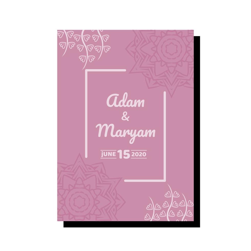 Wedding Invitation card templates with mandala ornaments vector