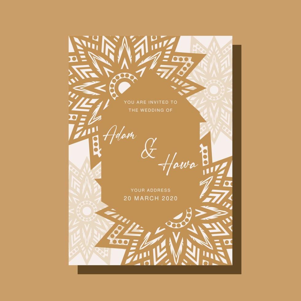 Wedding Invitation card templates with mandala ornaments vector