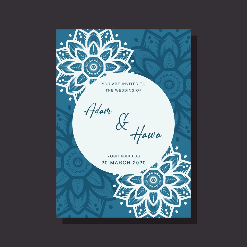 Wedding Invitation card templates with mandala ornaments vector