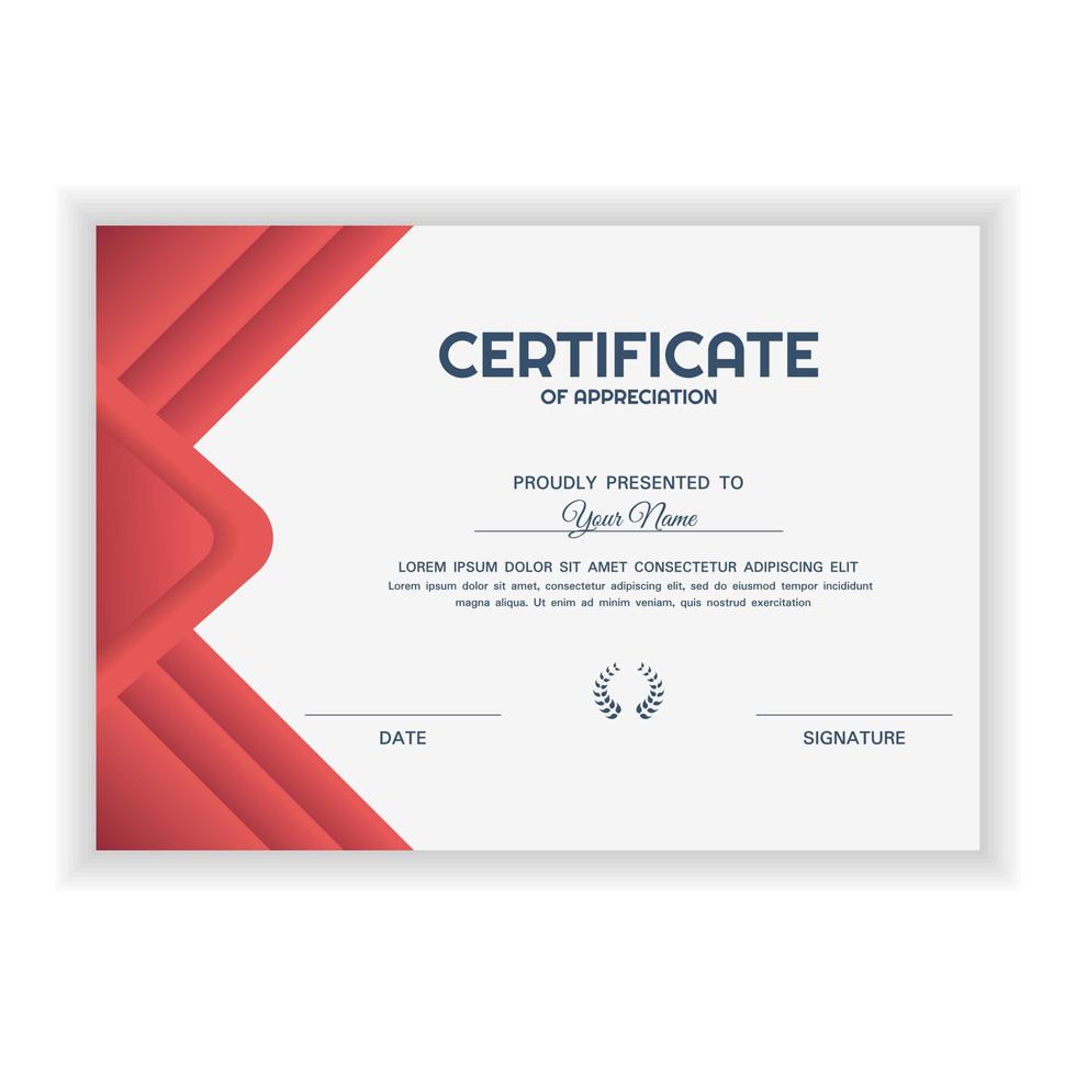 Creative Certificate of Appreciation Award Template with gradient color vector