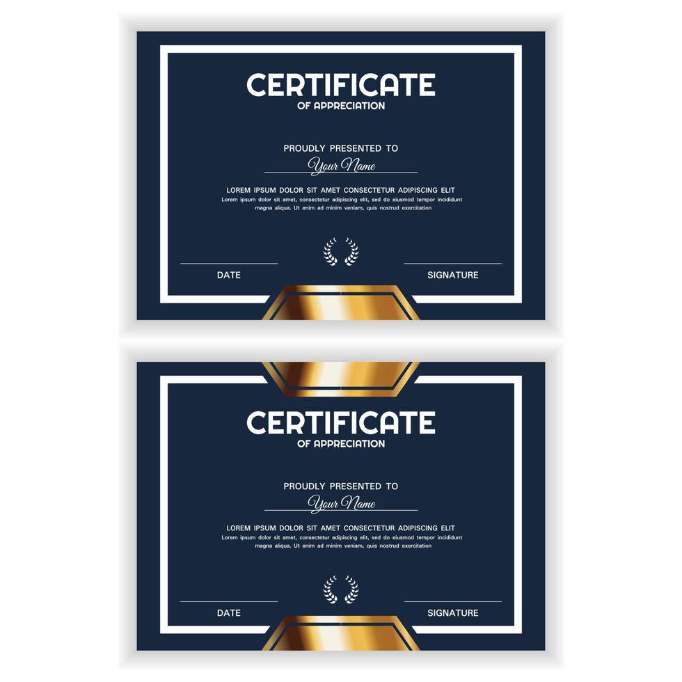 Bundle Creative Golden Certificate of Appreciation Award Template vector