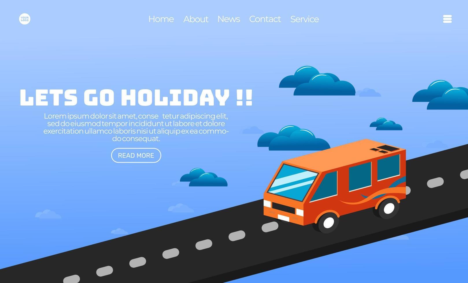 Illustration vector graphic of go on summer vacation by car. isometric style.