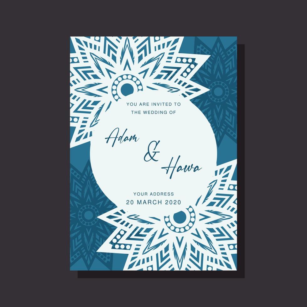 Wedding Invitation card templates with mandala ornaments vector