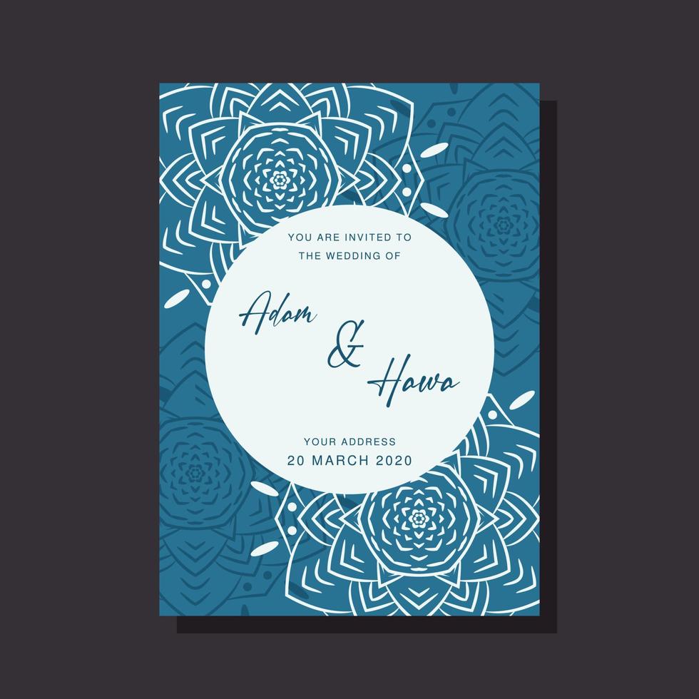 Wedding Invitation card templates with mandala ornaments vector