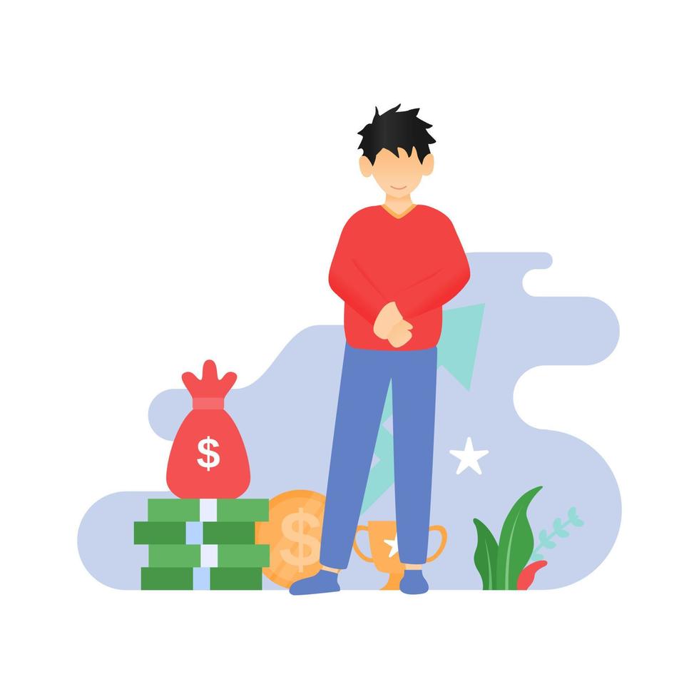 illustration character vector men have lots of money and awards