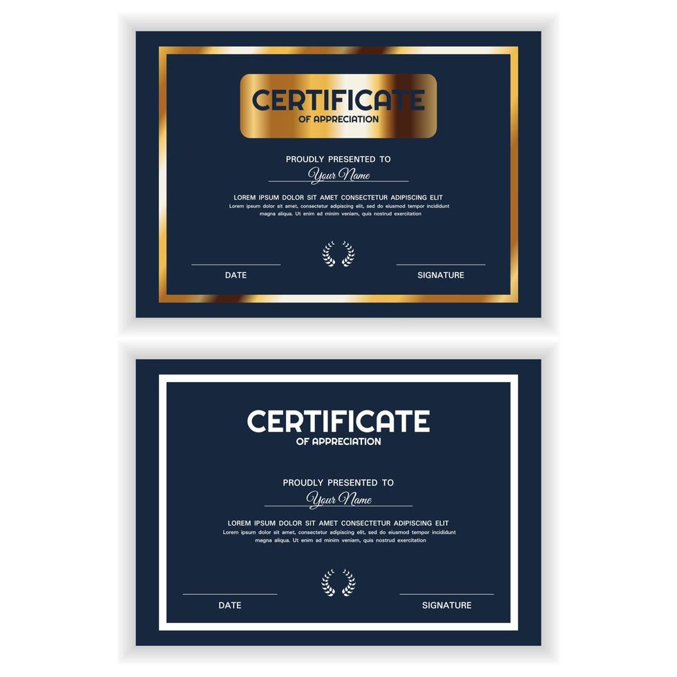 Bundle Creative Golden Certificate of Appreciation Award Template vector
