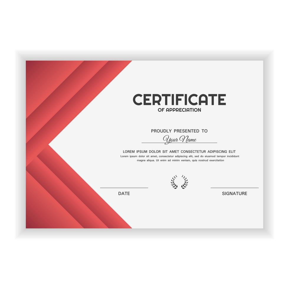 Creative Certificate of Appreciation Award Template with gradient color vector