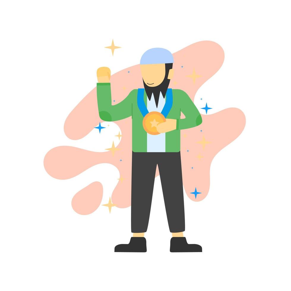 muslim Businessman character. Vector illustration. Flat design style