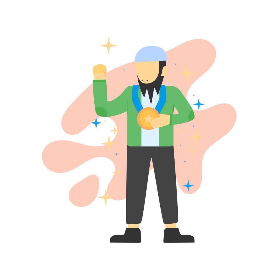 personaje de hombre de negocios musulmán. ilustración vectorial estilo de diseño plano vector