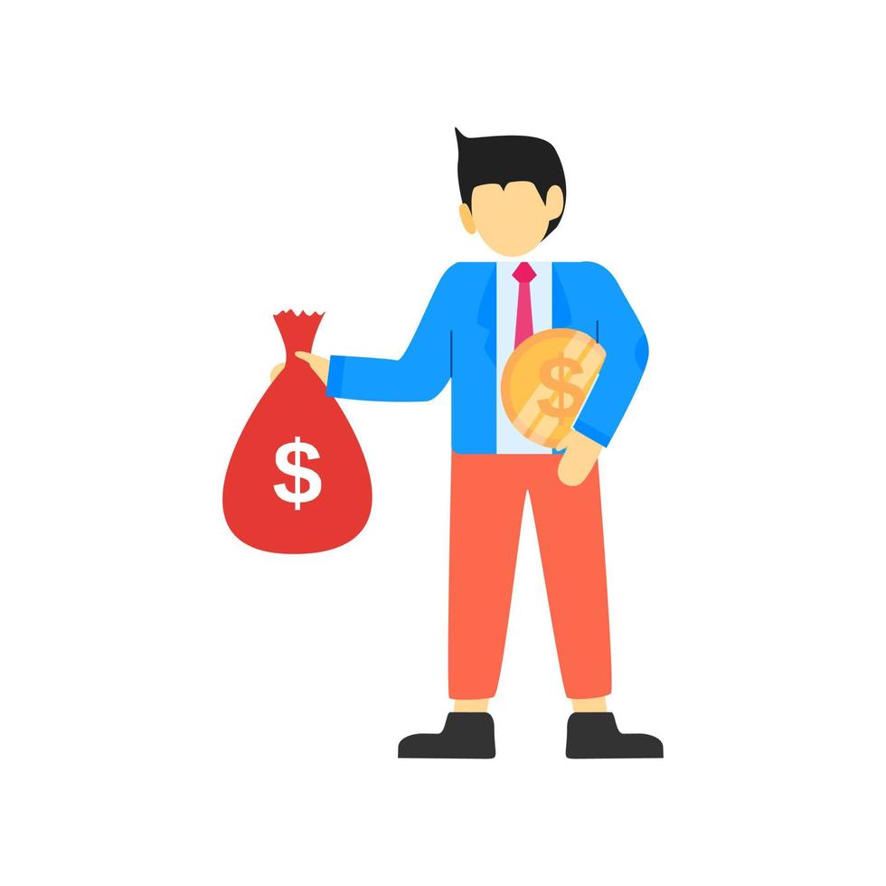 Businessman character. Vector illustration. Flat design style