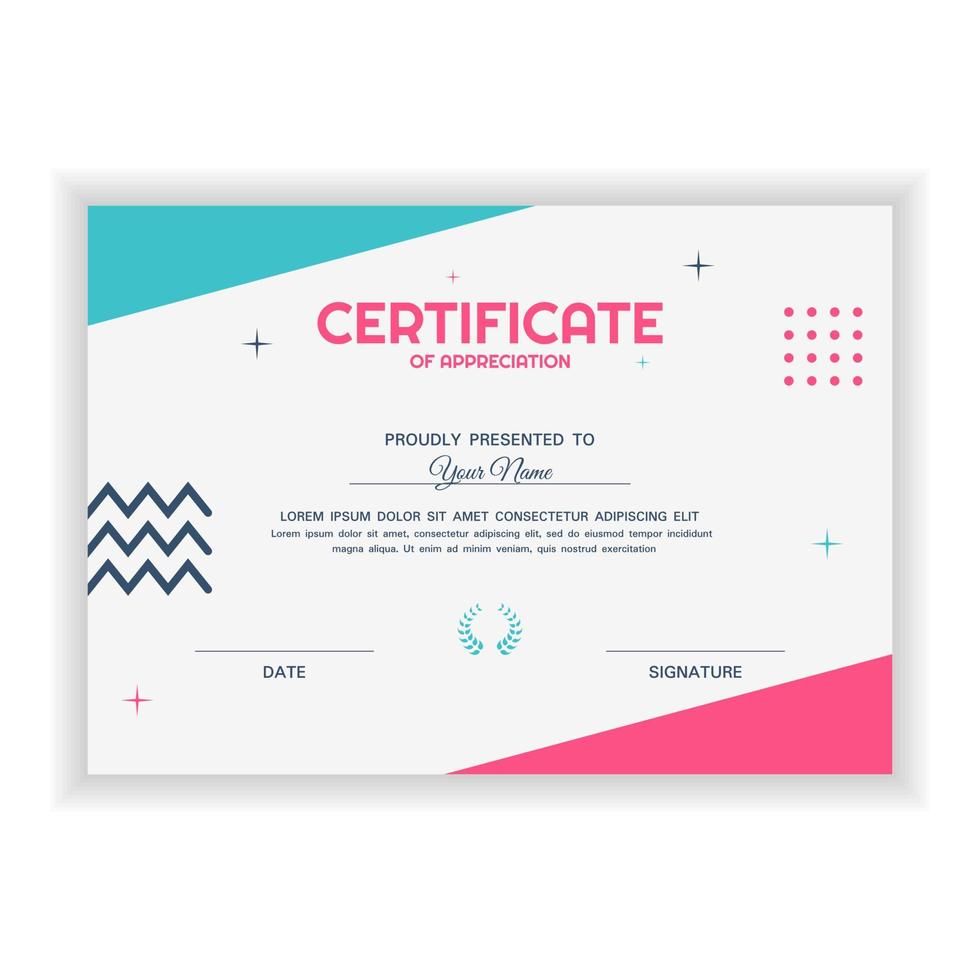 plantilla de premio de certificado de apreciación creativa vector