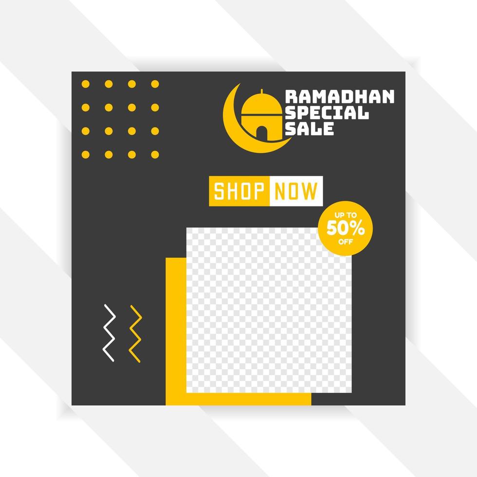ramadan Social media pack. Business presentation template. Set of modern square blog posts Editable simple info banner, trendy book cover idea. Minimal. For app, web mail digital display style. vector