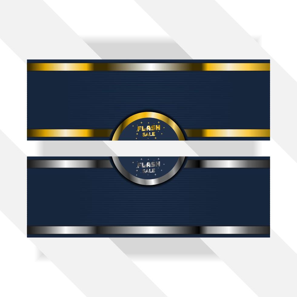 fondo de banner de venta flash con degradado de color dorado y plateado, fondo de lujo vector