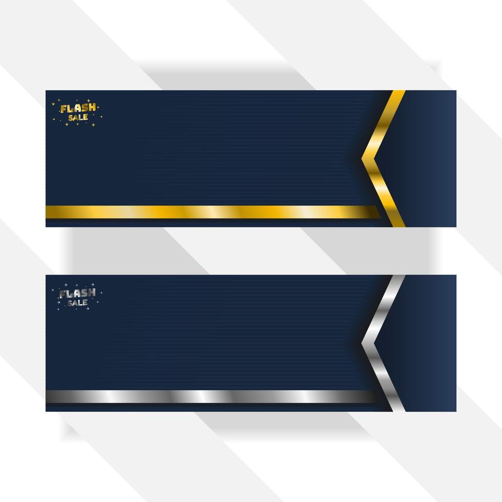 fondo de banner de venta flash con degradado de color dorado y plateado, fondo de lujo vector