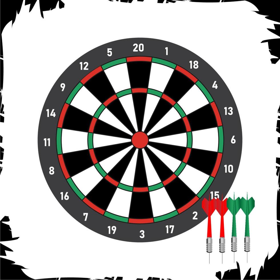 Vector dartboard shooting sport and a traditional pub game