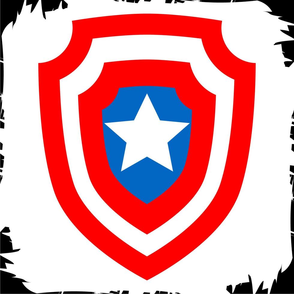 ilustración de objetos vectoriales escudo motivo americano rojo vector