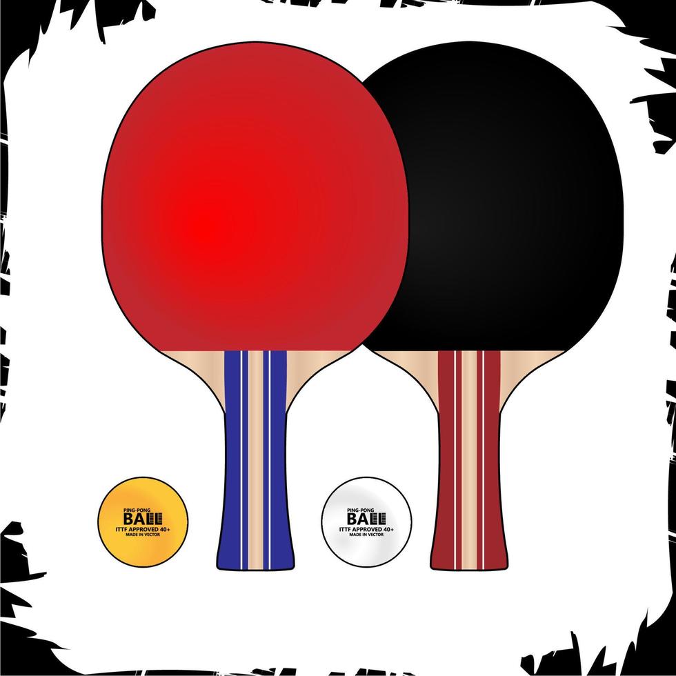 ilustración de objetos vectoriales tenis de mesa a todo color vector