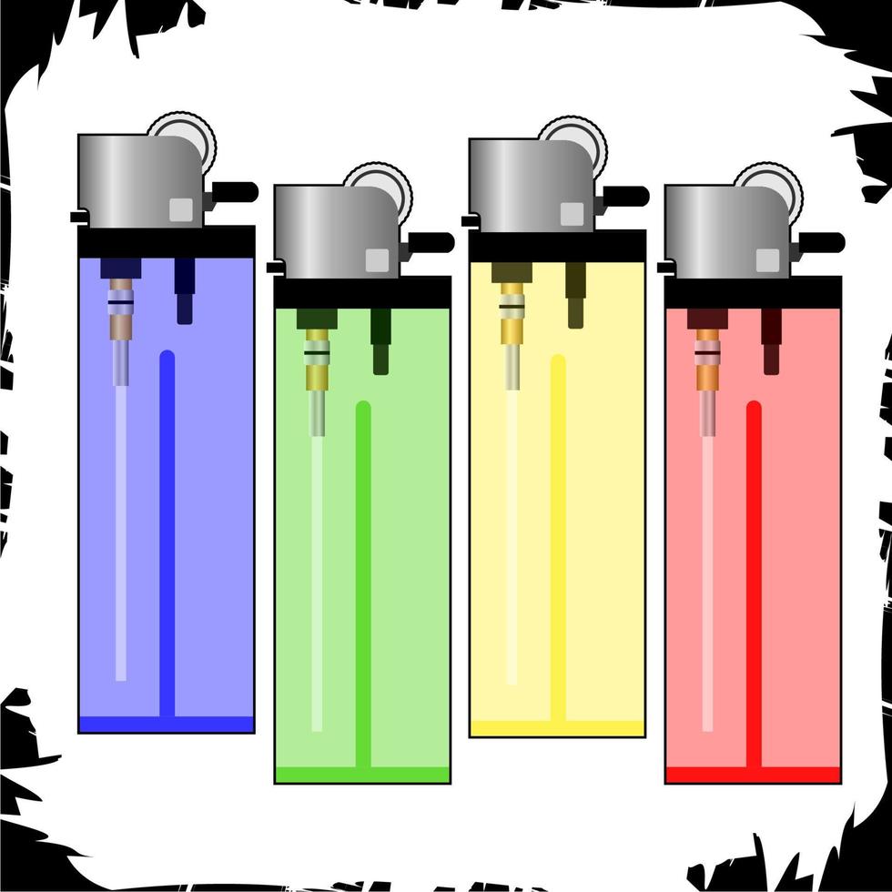 Vector objects illustration gas lighter full color