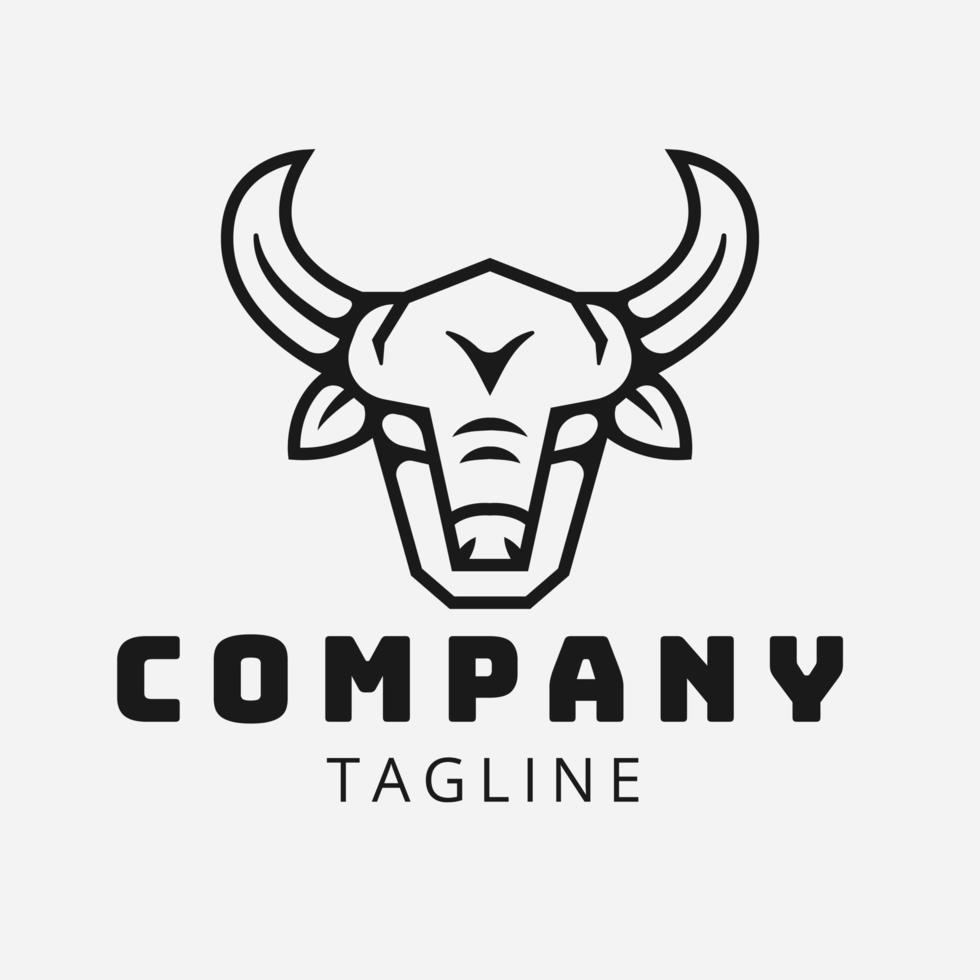 Wild Animal Bull Face Logo Concept Illustration vector