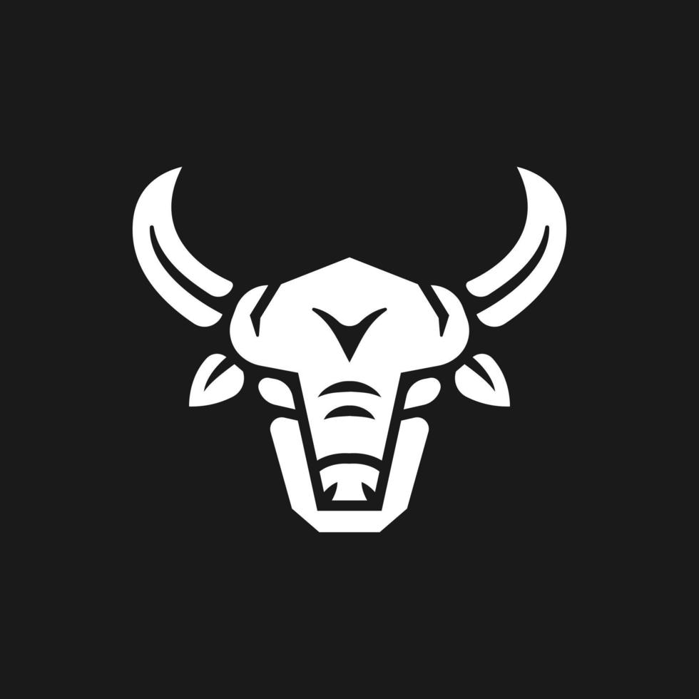 Wild Animal Bull Face Logo Silhouette Concept Illustration vector