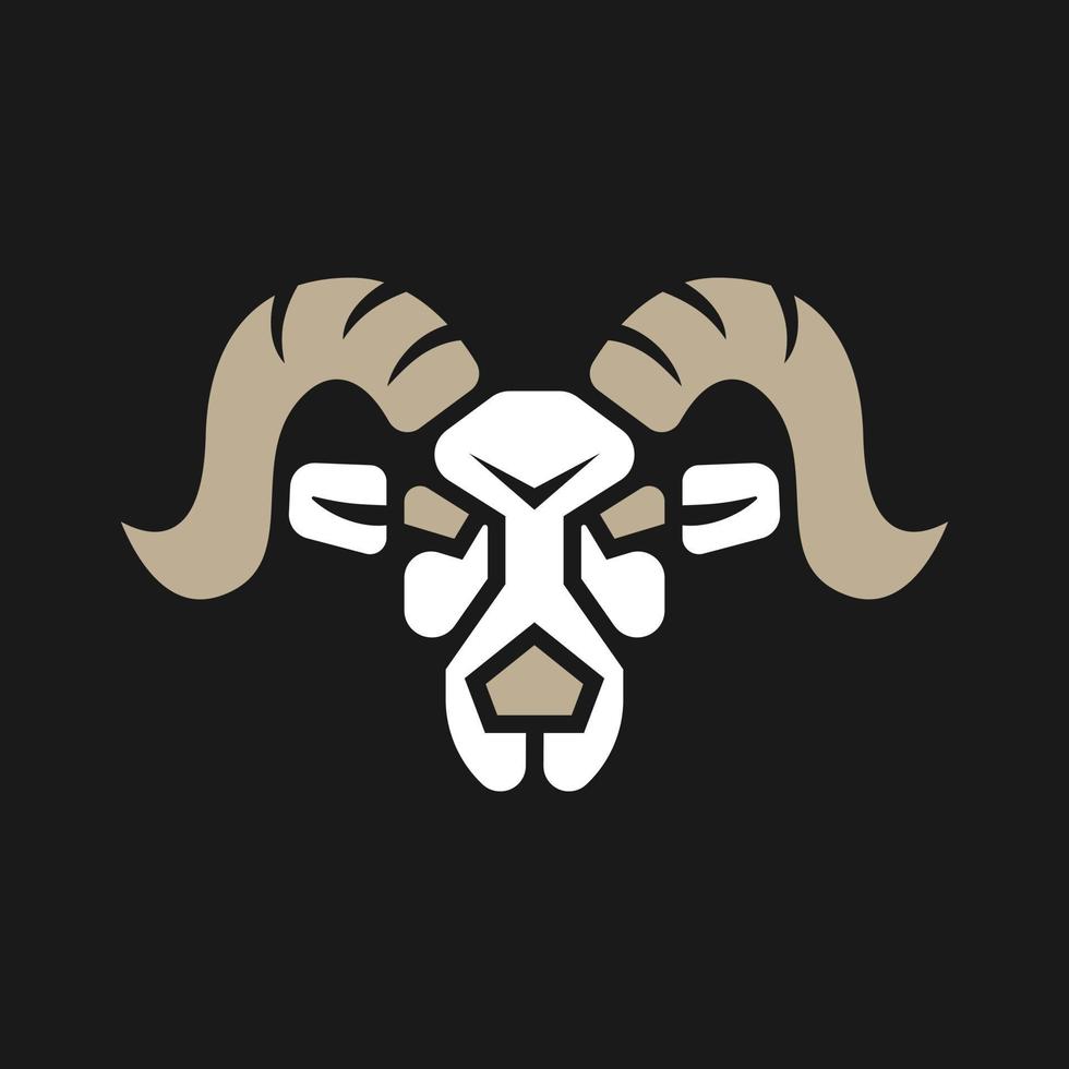 concepto de logotipo de silueta de cabeza de cabra aries vector