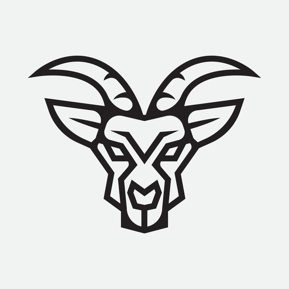 Lamb Head Tattoo Logo Concept vector