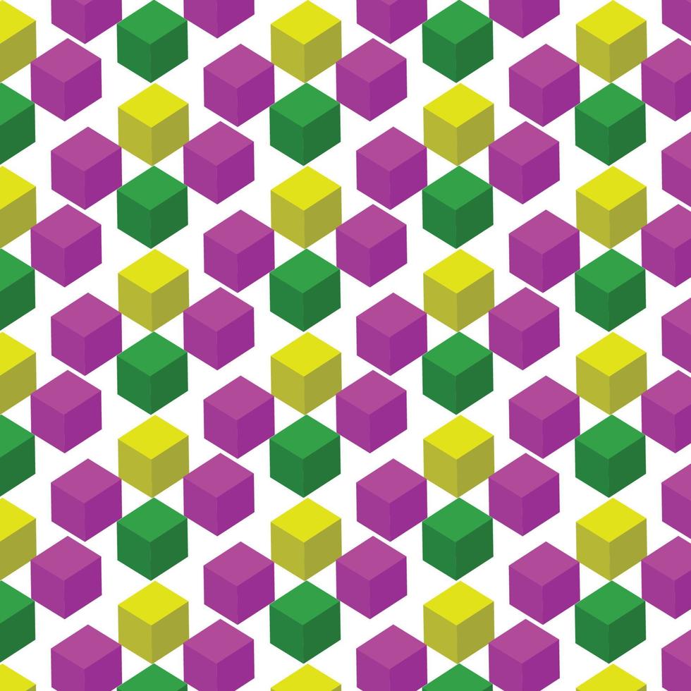 3d cube square seamless pattern background vector