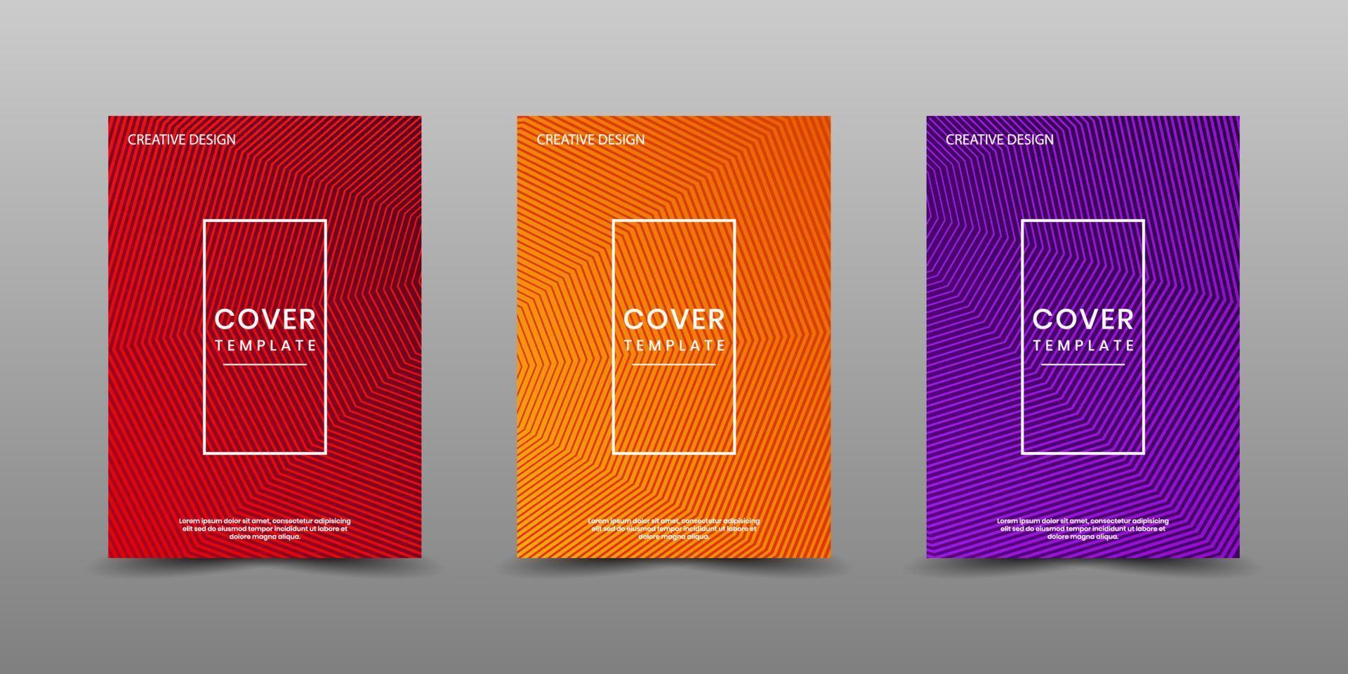 Minimal covers design set. Modern background collection with abstract texture lines for use element poster, placard, catalog, banner, flyer, etc. Colorful waves gradients. Future geometric patterns. vector