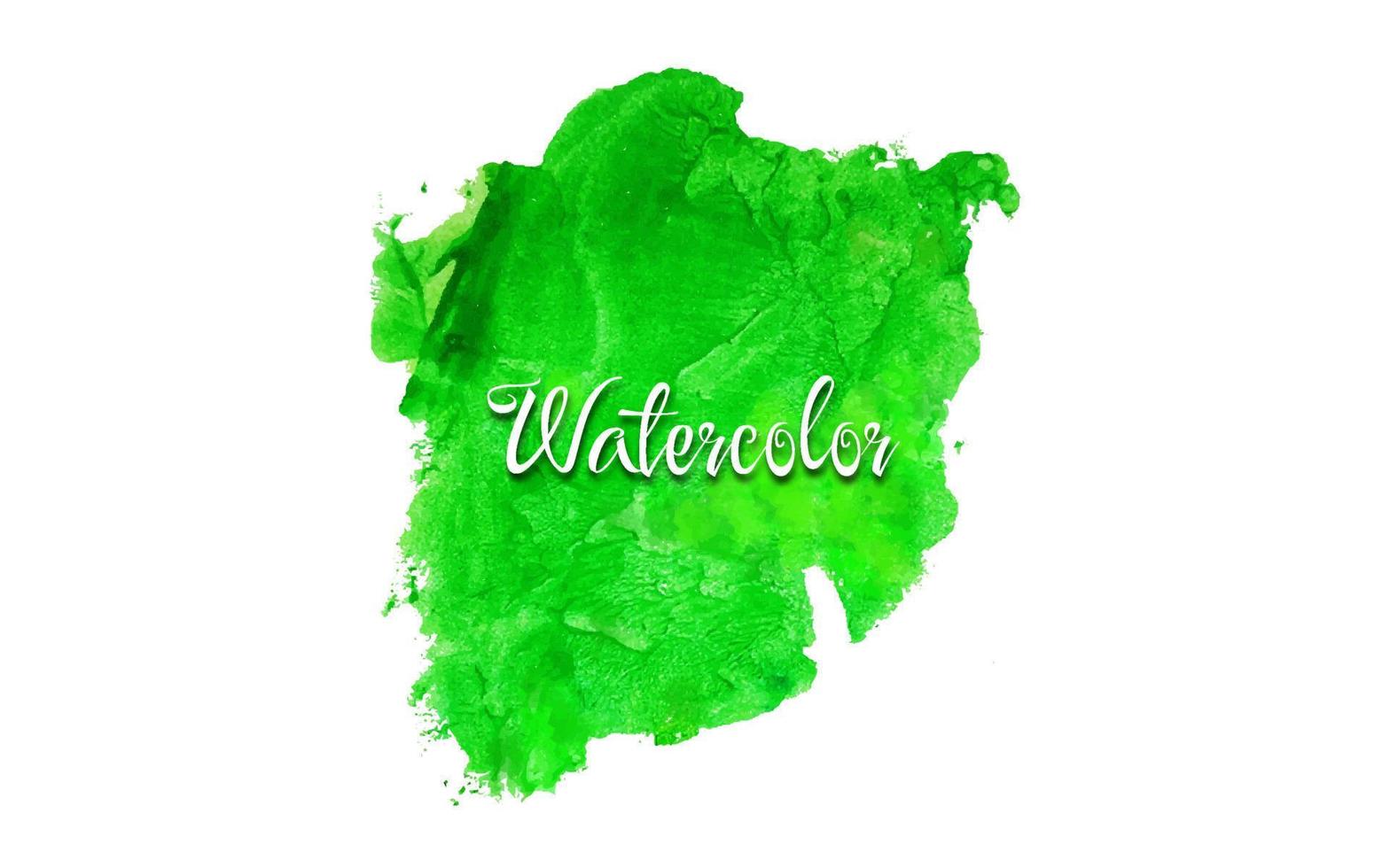 Green watercolor stroke background with paint splash texture effect style. Graphic design template element with brush concept for banner, flyer, card, brochure cover, social media post, etc vector