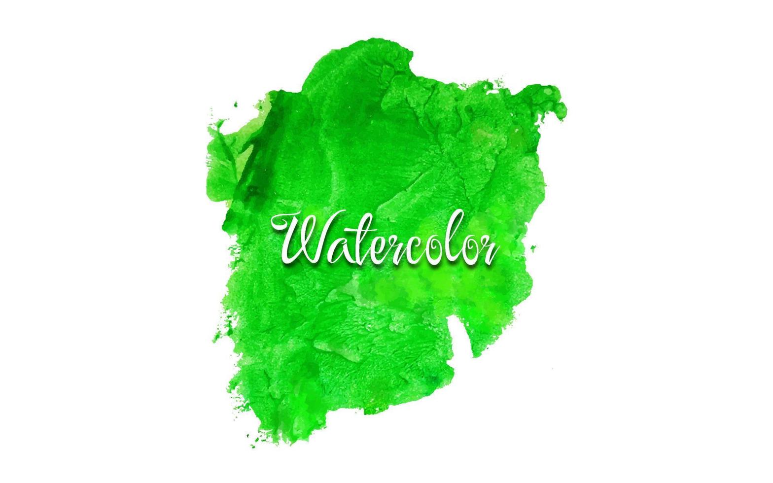 Fondo de trazo de acuarela verde con estilo de efecto de textura de salpicaduras de pintura. elemento de plantilla de diseño gráfico con concepto de pincel para banner, volante, tarjeta, portada de folleto, publicación en medios sociales, etc. vector