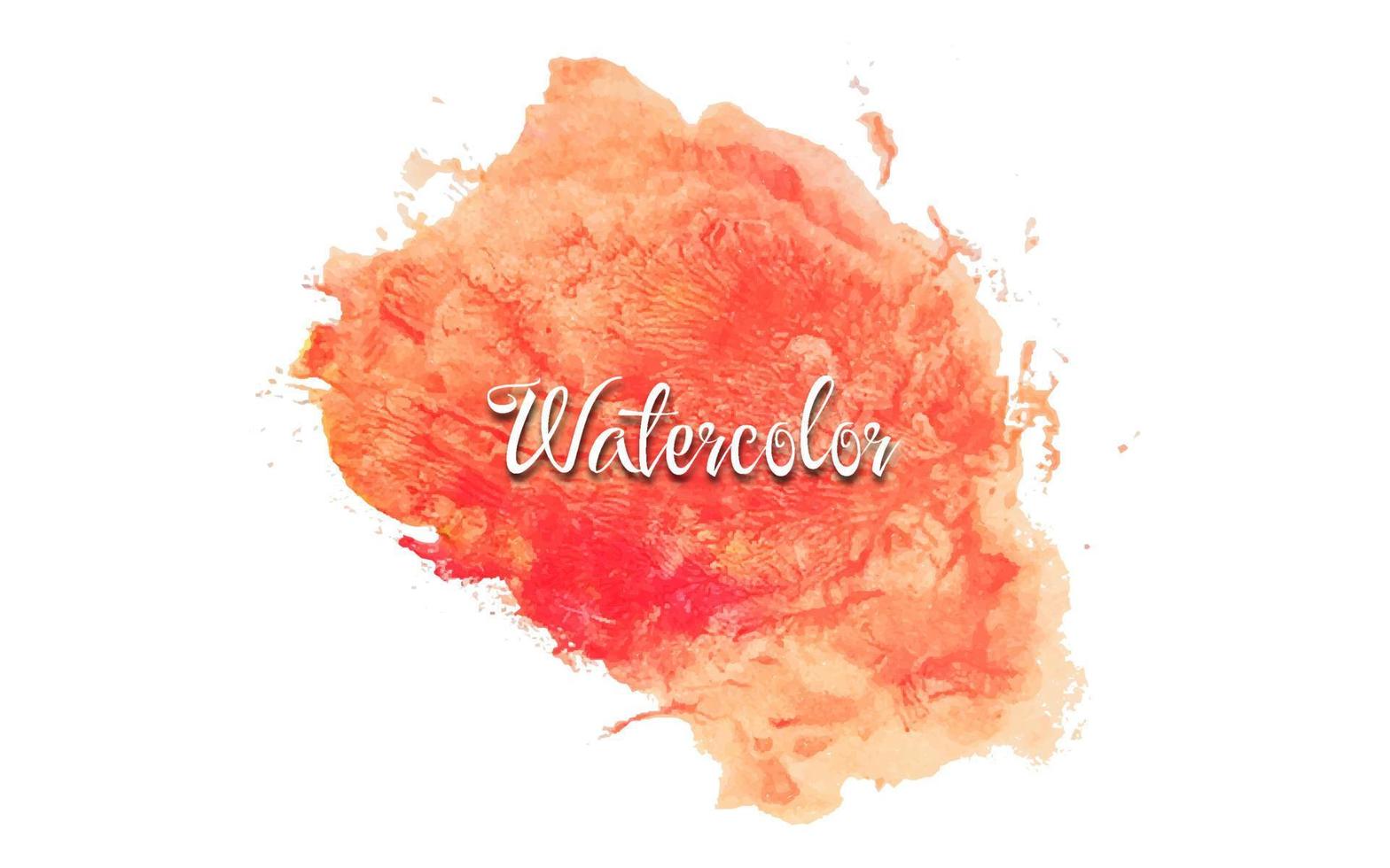 Orange watercolor stroke background with paint splash texture effect style. Graphic design template element with brush concept for banner, flyer, card, brochure cover, social media post, etc vector